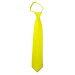 Load image into Gallery viewer, TheDapperTie Men&#39;s Solid Color Zipper Neckties 17 Inch Or 20 Inch Dapper Neckwear TheDapperTie Lemon Yellow 3 Inch W x 17 Inch L 
