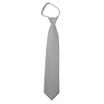 Load image into Gallery viewer, TheDapperTie Men&#39;s Solid Color Zipper Neckties 17 Inch Or 20 Inch Dapper Neckwear TheDapperTie Silver 3 Inch W x 17 Inch L 
