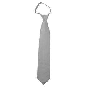 TheDapperTie Men's Solid Color Zipper Neckties 17 Inch Or 20 Inch Dapper Neckwear TheDapperTie Silver 3 Inch W x 17 Inch L 