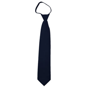 TheDapperTie Men's Solid Color Zipper Neckties 17 Inch Or 20 Inch Dapper Neckwear TheDapperTie Navy Blue 3 Inch W x 17 Inch L 
