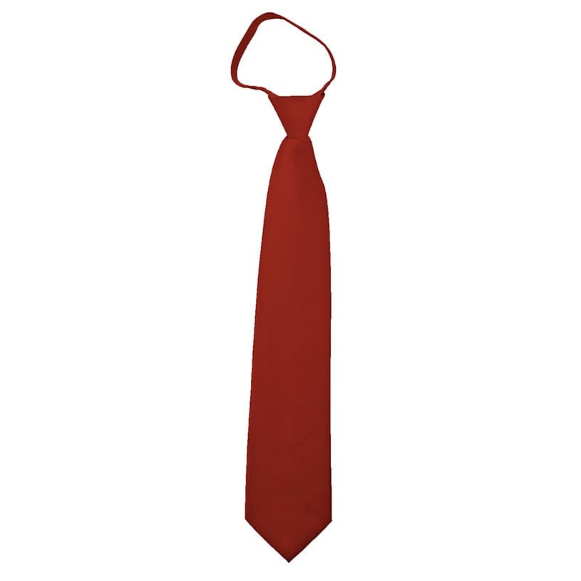 TheDapperTie Men's Solid Color Zipper Neckties 17 Inch Or 20 Inch Dapper Neckwear TheDapperTie Rust 3 Inch W x 17 Inch L 