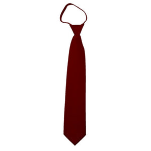 TheDapperTie Men's Solid Color Zipper Neckties 17 Inch Or 20 Inch Dapper Neckwear TheDapperTie Burgundy 3 Inch W x 17 Inch L 