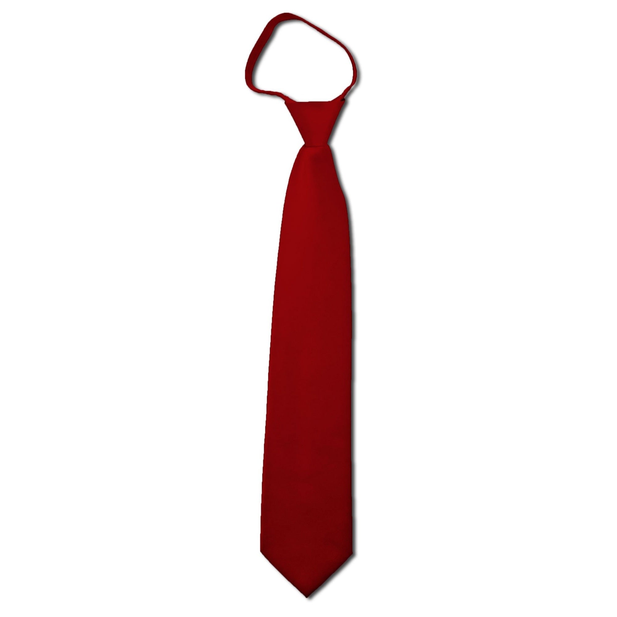 TheDapperTie Men's Solid Color Zipper Neckties 17 Inch Or 20 Inch Dapper Neckwear TheDapperTie Crimson Red 3 Inch W x 17 Inch L 