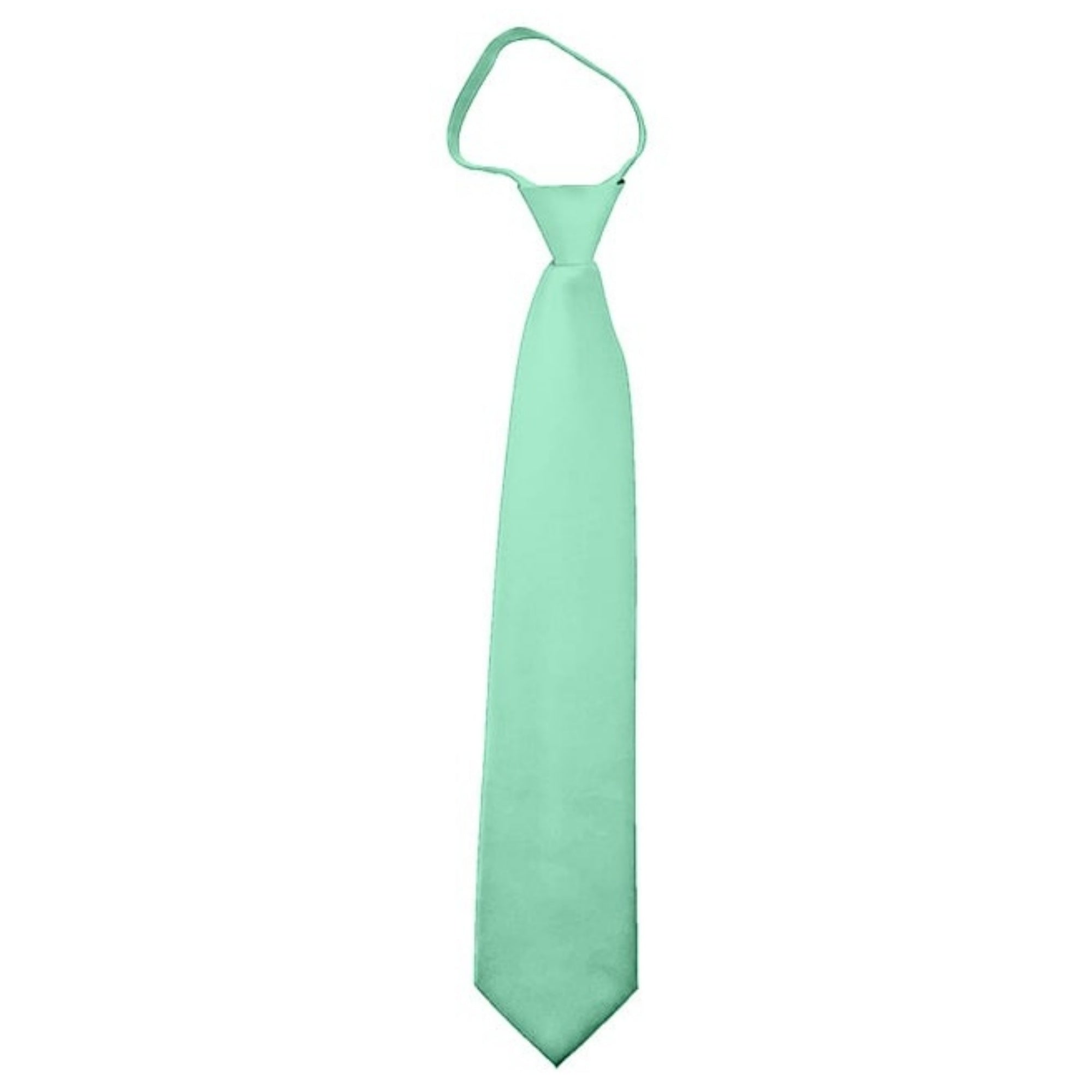 TheDapperTie Men's Solid Color Zipper Neckties 17 Inch Or 20 Inch Dapper Neckwear TheDapperTie Aqua Green 3 Inch W x 17 Inch L 