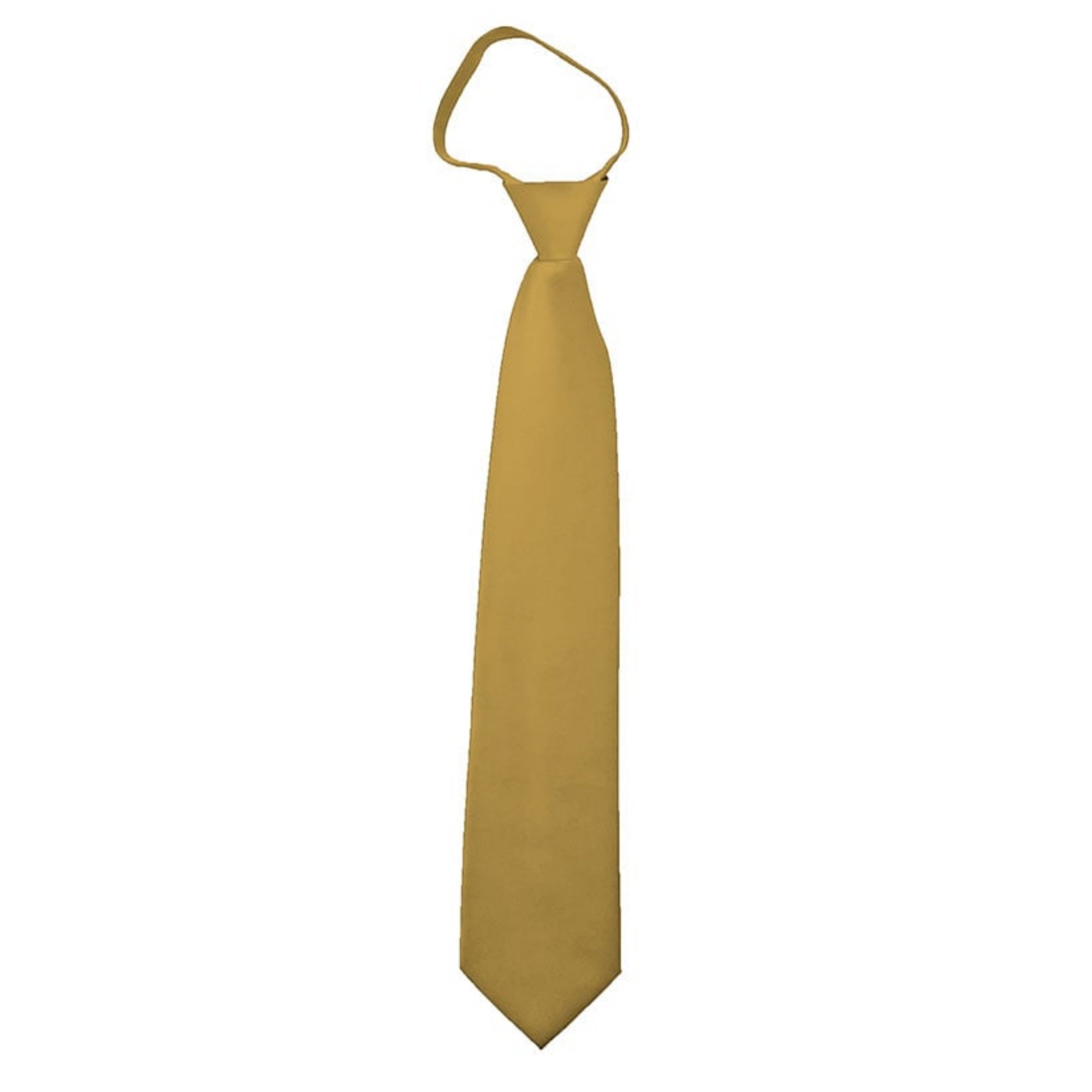TheDapperTie Men's Solid Color Zipper Neckties 17 Inch Or 20 Inch Dapper Neckwear TheDapperTie Honey Gold 3 Inch W x 17 Inch L 
