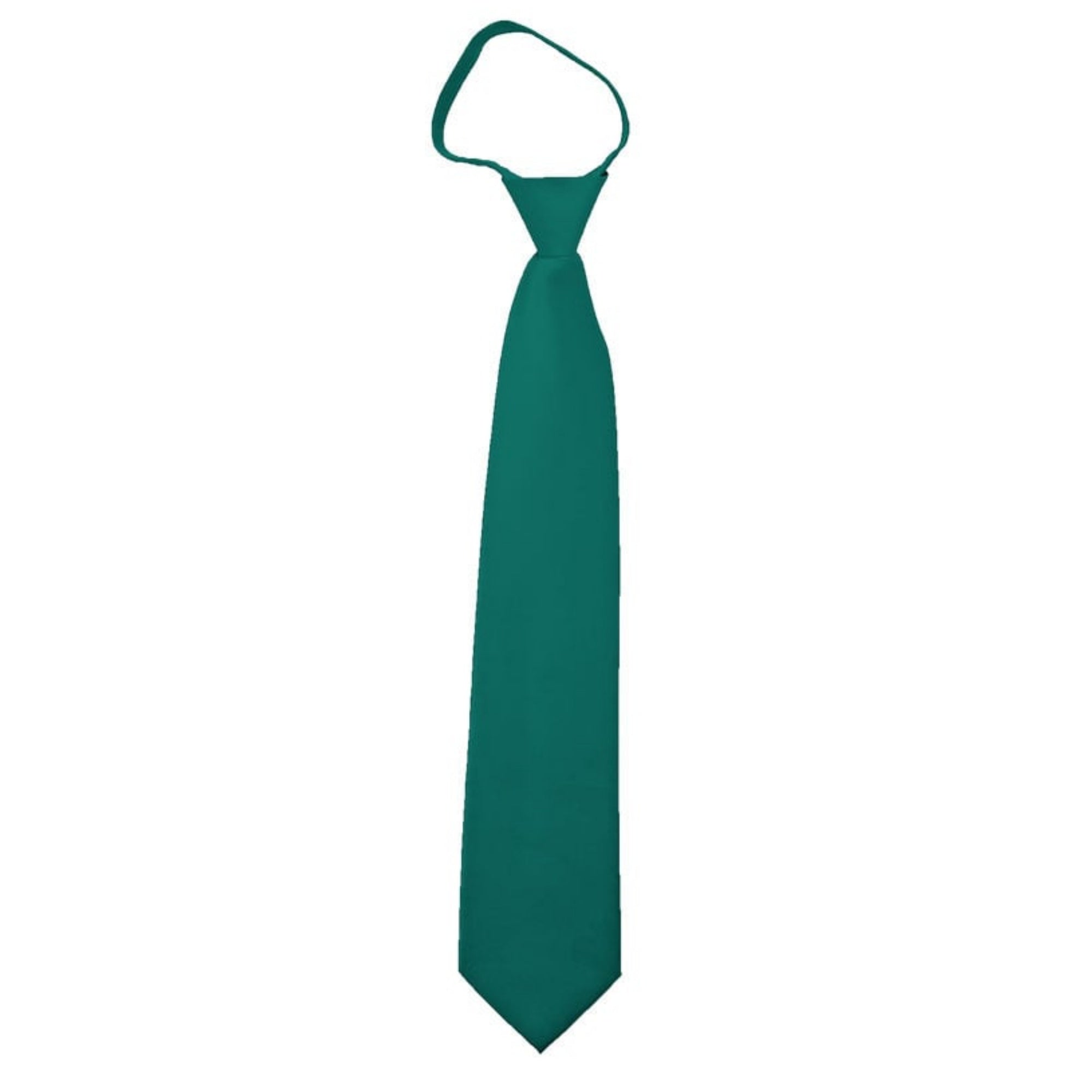 TheDapperTie Men's Solid Color Zipper Neckties 17 Inch Or 20 Inch Dapper Neckwear TheDapperTie Teal Green 3 Inch W x 17 Inch L 