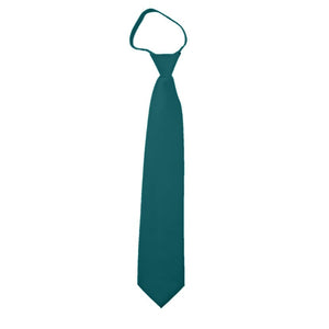TheDapperTie Men's Solid Color Zipper Neckties 17 Inch Or 20 Inch Dapper Neckwear TheDapperTie Oasis 3 Inch W x 17 Inch L 