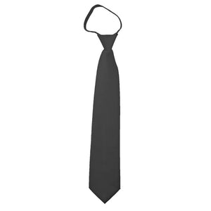 TheDapperTie Men's Solid Color Zipper Neckties 17 Inch Or 20 Inch Dapper Neckwear TheDapperTie Charcoal Gray 3 Inch W x 17 Inch L 