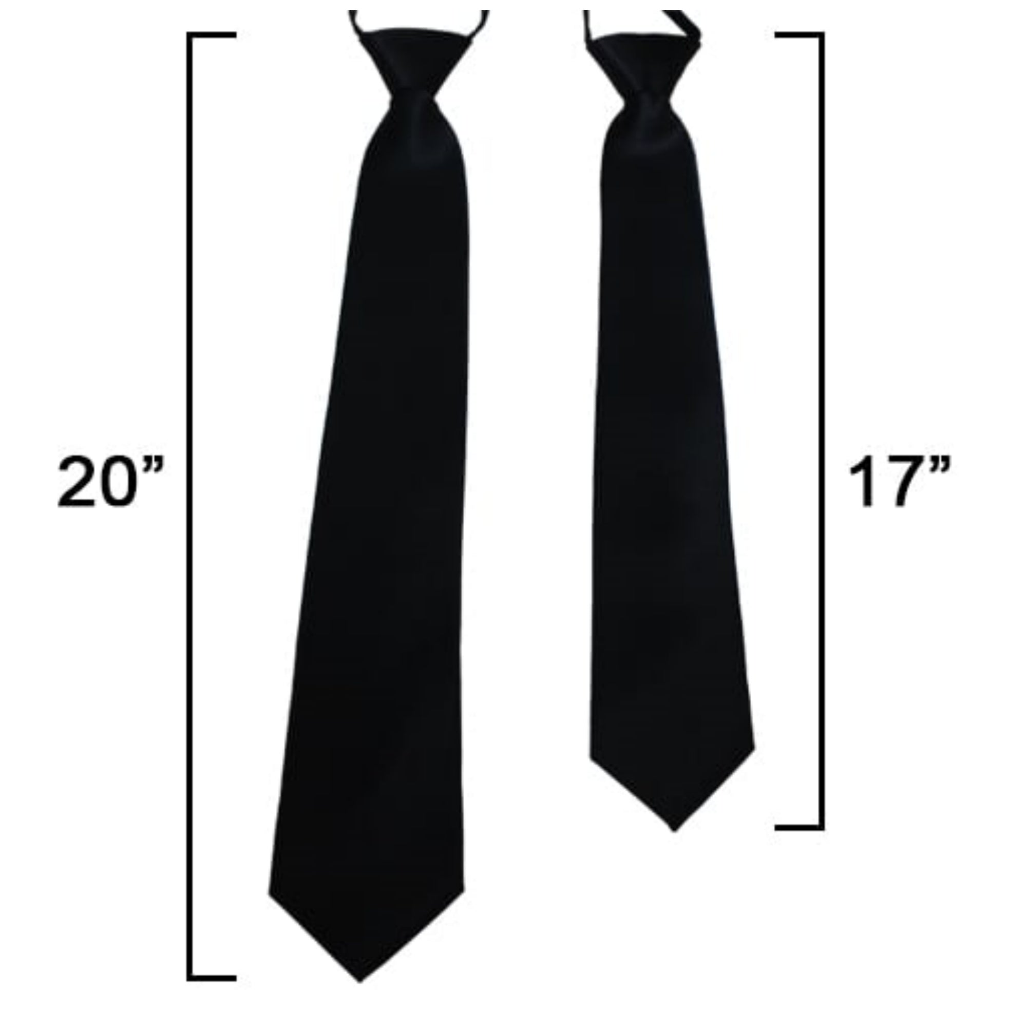 TheDapperTie Men's Solid Color Zipper Neckties 17 Inch Or 20 Inch Dapper Neckwear TheDapperTie   