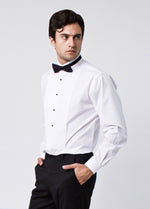 Load image into Gallery viewer, Marquis wing tip collar tuxedo dress shirt with bow tie Tuxedo shirt TheDapperTie   
