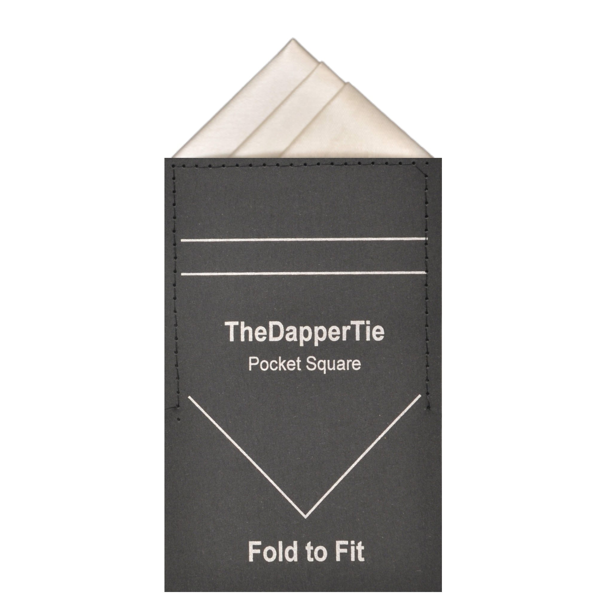TheDapperTie - Men's Trifecta Triangle Pre Folded Pocket Square Prefolded Pocket Squares TheDapperTie Ivory Regular 