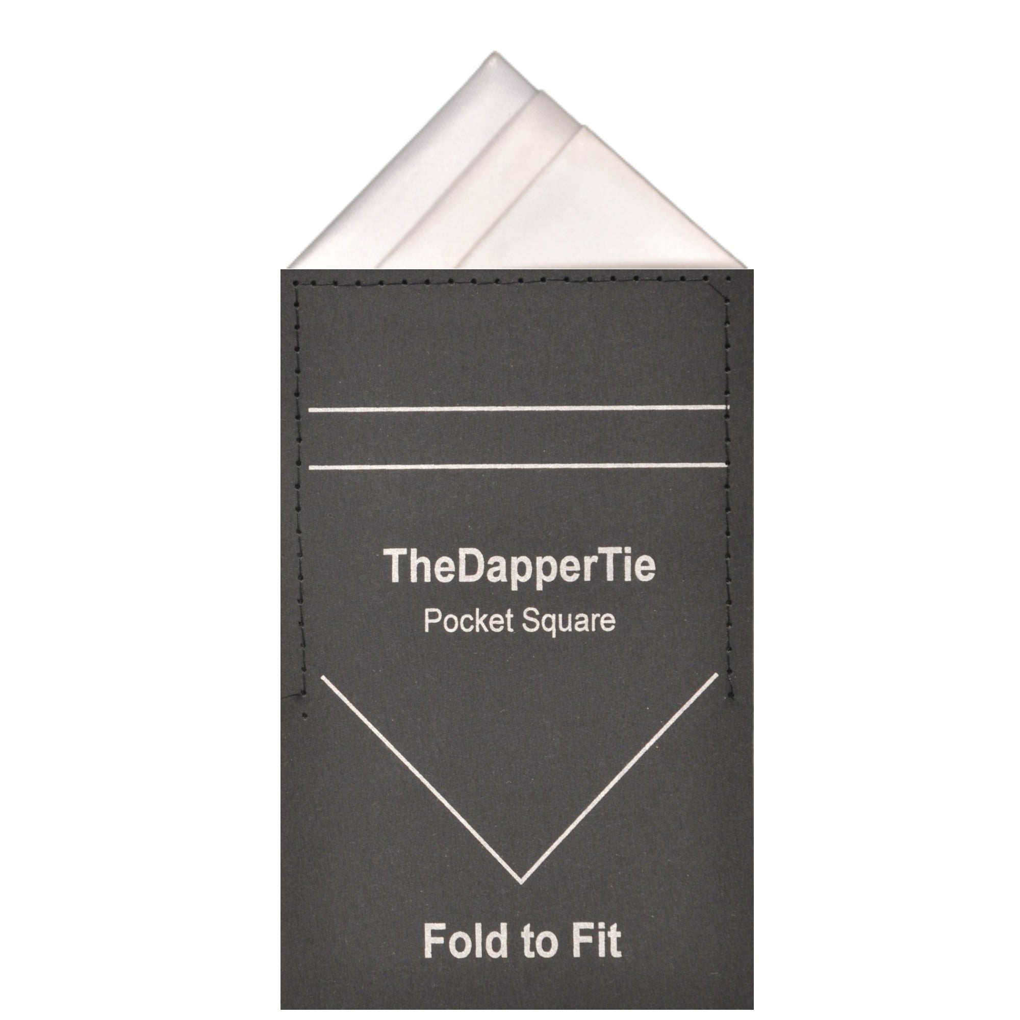 TheDapperTie - Men's Trifecta Triangle Pre Folded Pocket Square Prefolded Pocket Squares TheDapperTie White Regular 