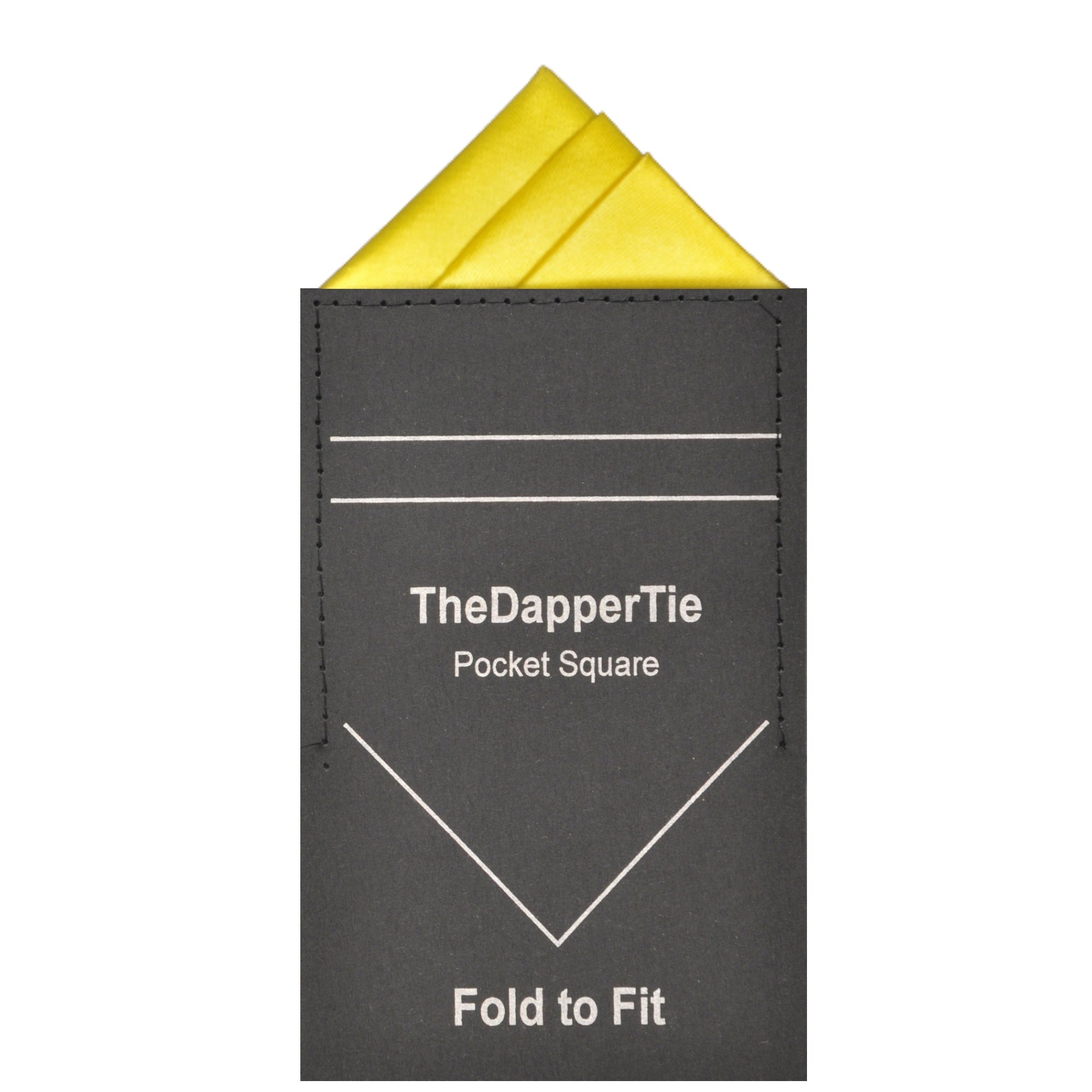 TheDapperTie - Men's Trifecta Triangle Pre Folded Pocket Square Prefolded Pocket Squares TheDapperTie Yellow Regular 