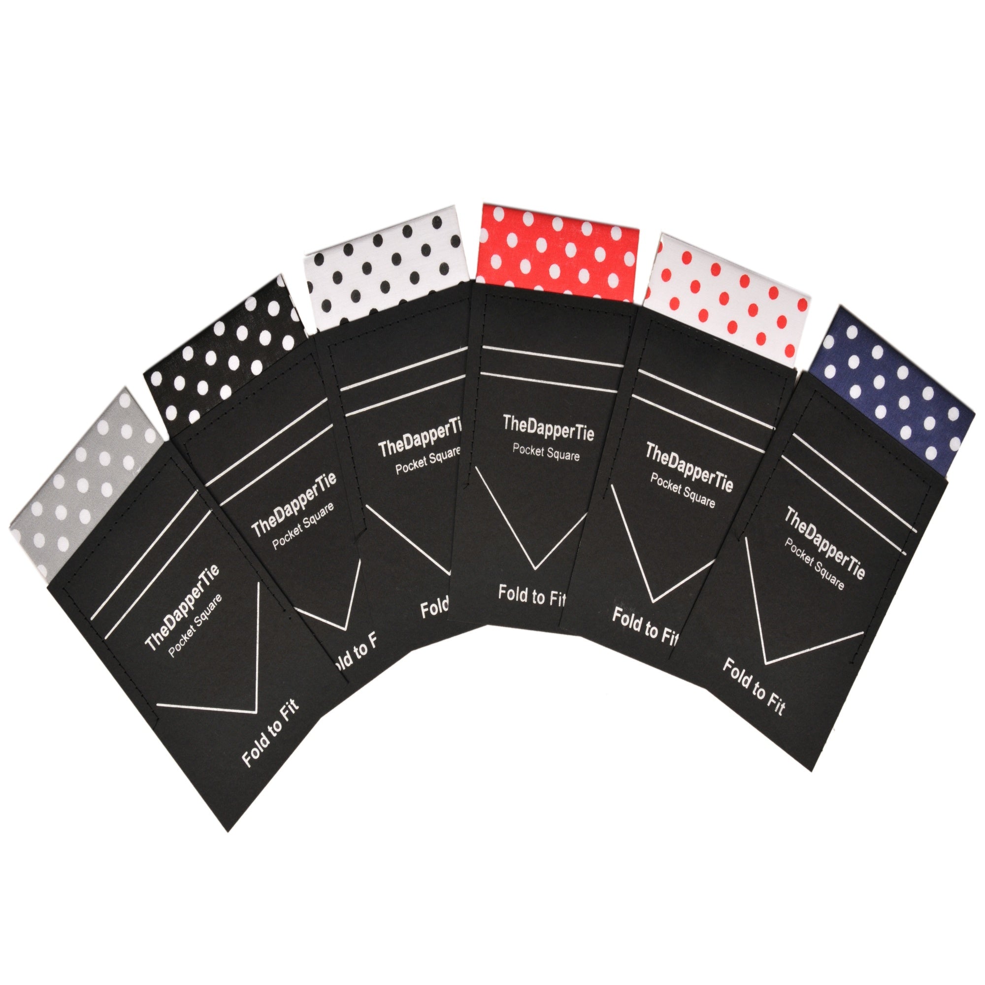 New Men's Polka Dots Flat Pre Folded Pocket Square on Card - TheDapperTie Prefolded Pocket Squares TheDapperTie   