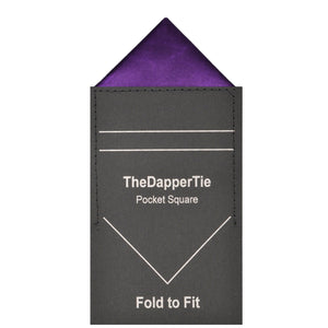 TheDapperTie - Men's Solid Color Satin Triangle Pre Folded Pocket Square on Card Prefolded Pocket Squares TheDapperTie Purple Regular 