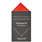 Load image into Gallery viewer, TheDapperTie - Men&#39;s Solid Color Satin Triangle Pre Folded Pocket Square on Card Prefolded Pocket Squares TheDapperTie Red Regular 
