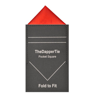 TheDapperTie - Men's Solid Color Satin Triangle Pre Folded Pocket Square on Card Prefolded Pocket Squares TheDapperTie Red Regular 