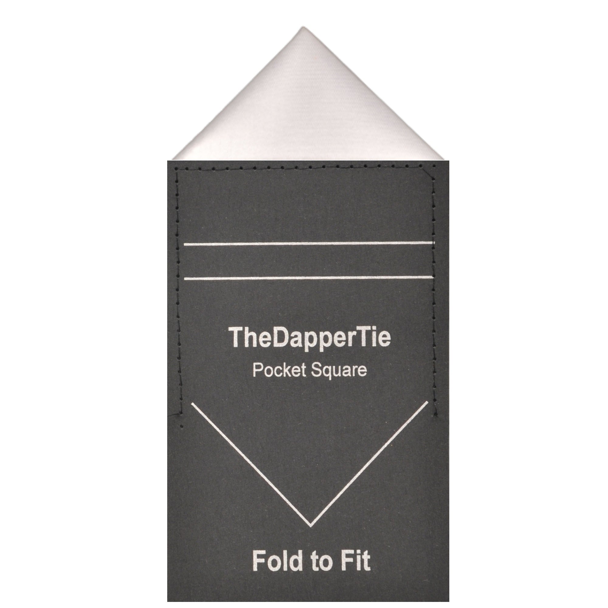 TheDapperTie - Men's Solid Triangle Pre Folded Pocket Square on Card Prefolded Pocket Squares TheDapperTie White Regular 