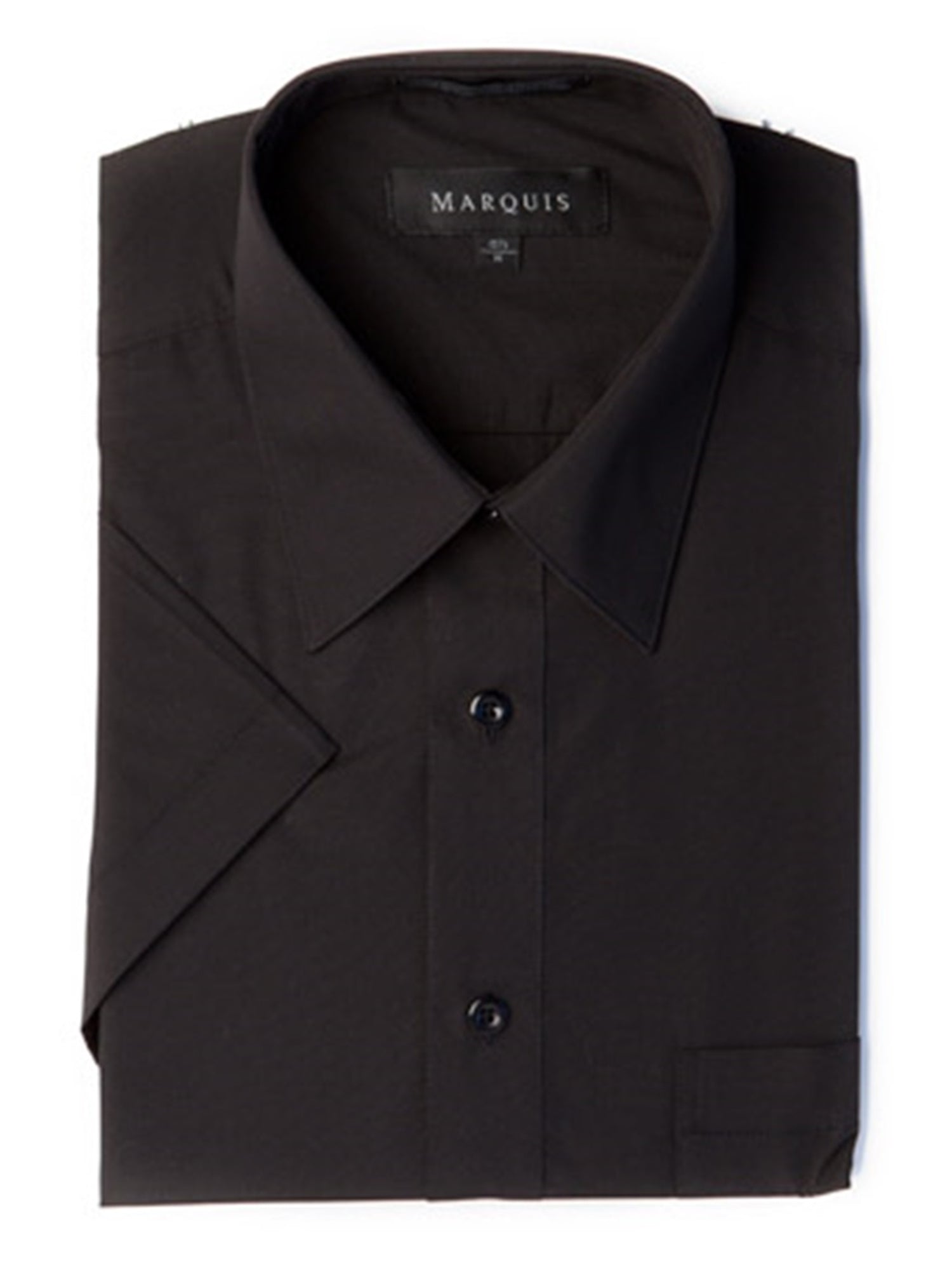 Marquis Men's Short Sleeve Regular Fit Dress Shirt - S To 4XL Men's Dress Shirts Marquis Black Small/14.5 