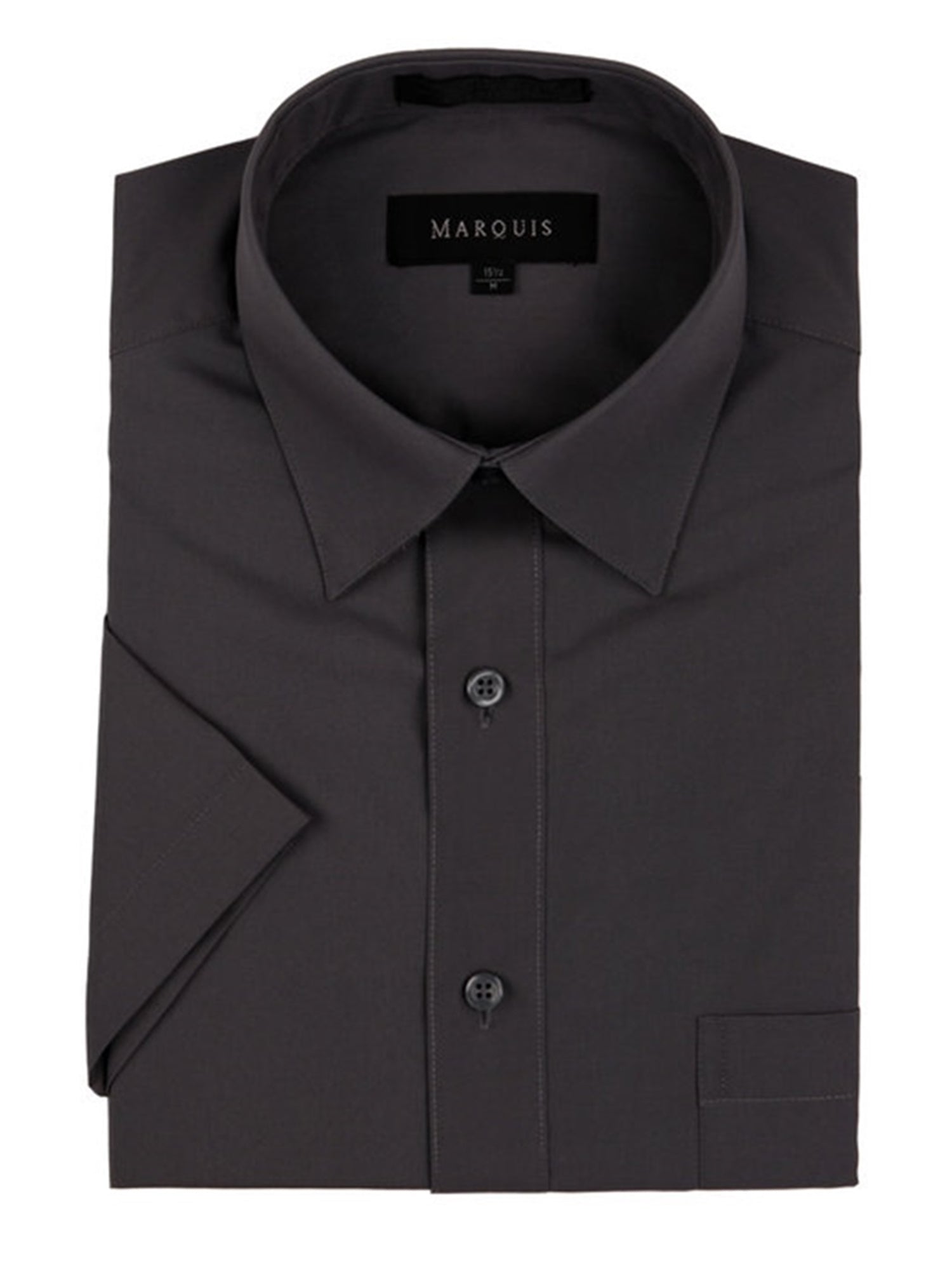 Marquis Men's Short Sleeve Regular Fit Dress Shirt - S To 4XL Men's Dress Shirts Marquis Charcoal Small/14.5 