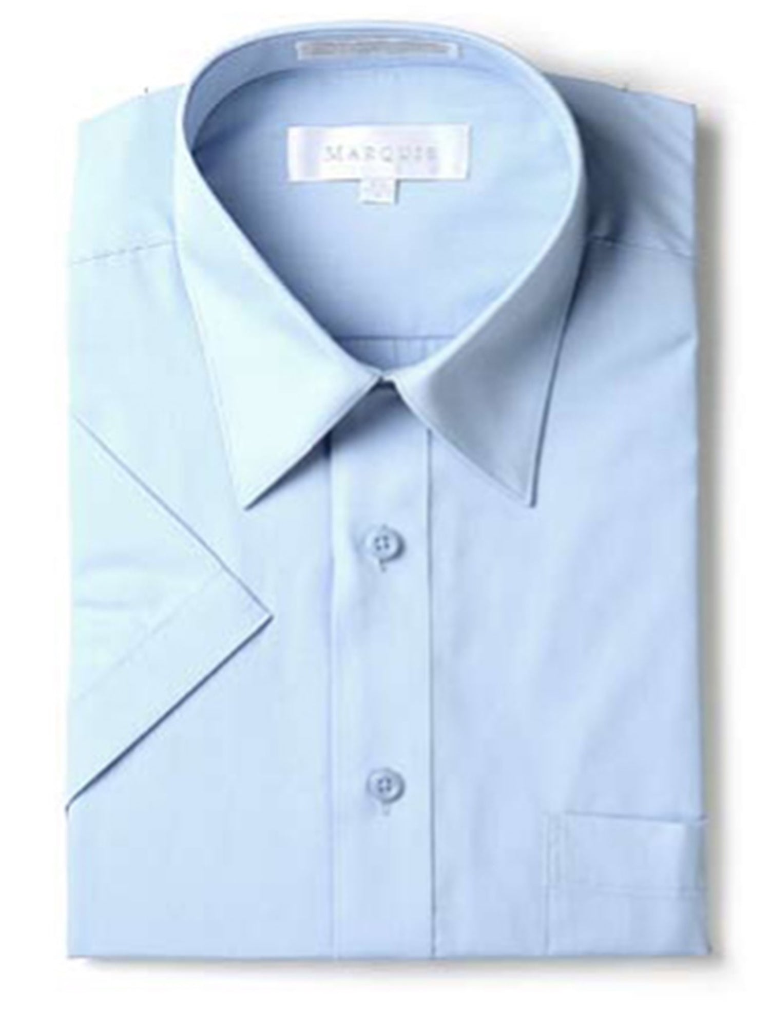 Marquis Men's Short Sleeve Regular Fit Dress Shirt - S To 4XL Men's Dress Shirts Marquis Light Blue Small/14.5 
