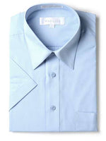 Load image into Gallery viewer, Marquis Men&#39;s Short Sleeve Regular Fit Dress Shirt - S To 4XL Men&#39;s Dress Shirts Marquis Light Blue Small/14.5 
