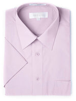 Load image into Gallery viewer, Marquis Men&#39;s Short Sleeve Regular Fit Dress Shirt - S To 4XL Men&#39;s Dress Shirts Marquis Lilac Small/14.5 
