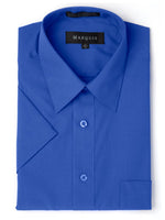 Load image into Gallery viewer, Marquis Men&#39;s Short Sleeve Regular Fit Dress Shirt - S To 4XL Men&#39;s Dress Shirts Marquis Royal Blue XX-Large/18.5 
