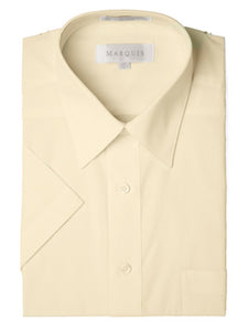 Marquis Men's Short Sleeve Regular Fit Dress Shirt - S To 4XL Men's Dress Shirts Marquis Soft Butter Small/14.5 