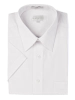 Load image into Gallery viewer, Marquis Men&#39;s Short Sleeve Regular Fit Dress Shirt - S To 4XL Men&#39;s Dress Shirts Marquis White Small/14.5 
