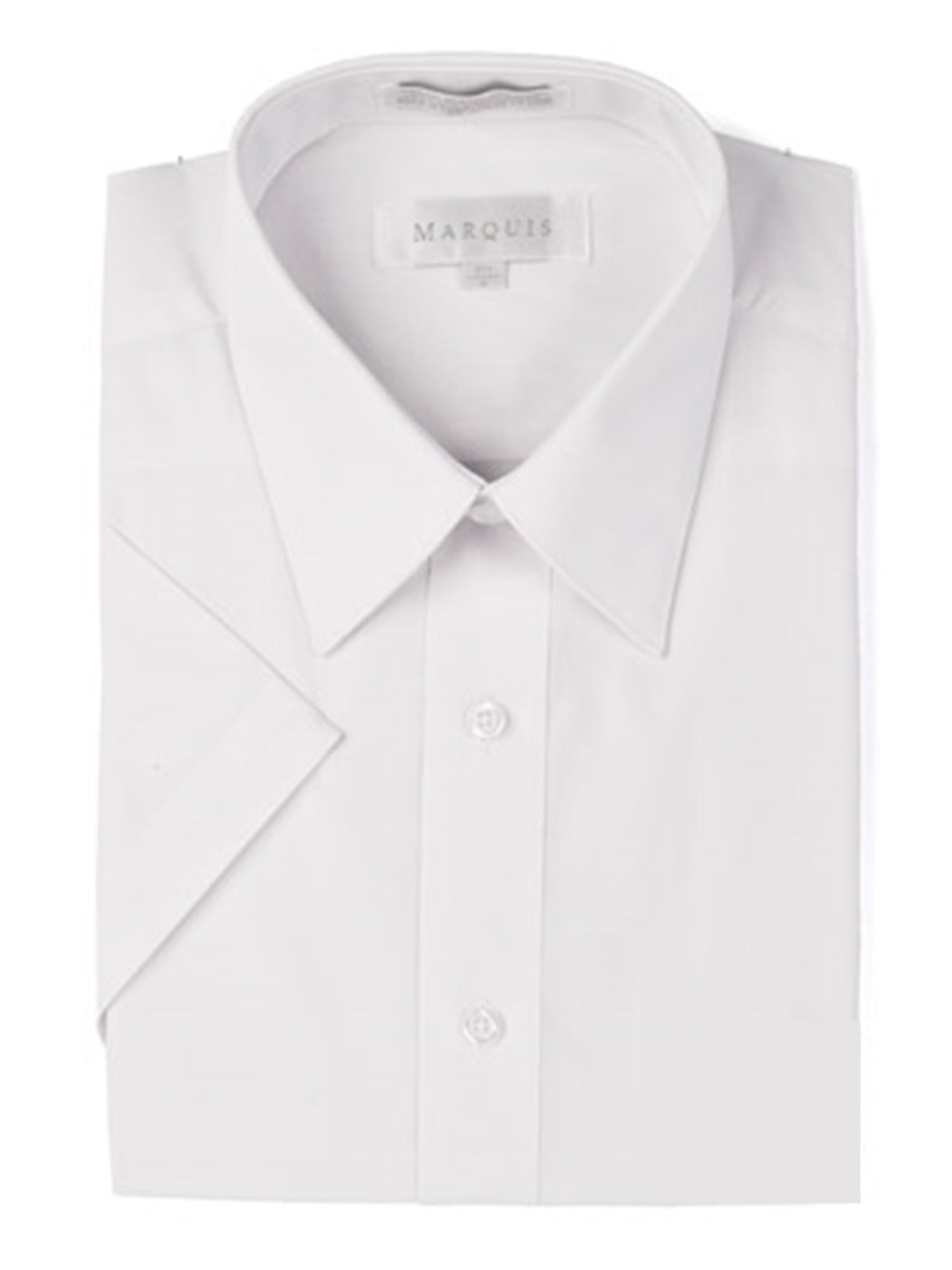 Marquis Men's Short Sleeve Slim Fit Dress shirt - S To XXL Men's Dress Shirts Marquis White Small/14.5