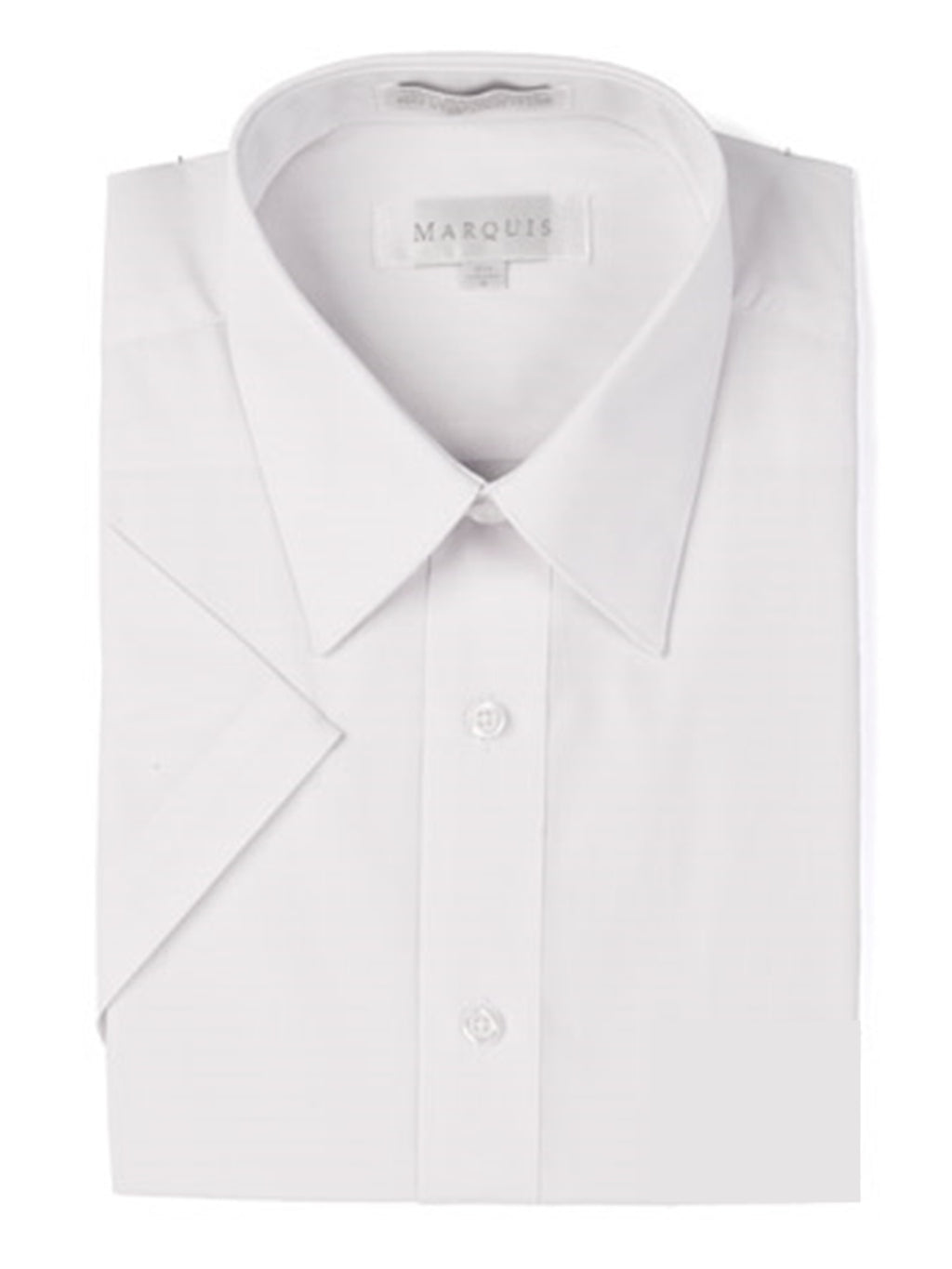 Marquis Men's Short Sleeve Slim Fit Dress shirt - S To XXL Men's Dress Shirts Marquis White Large/16.5 