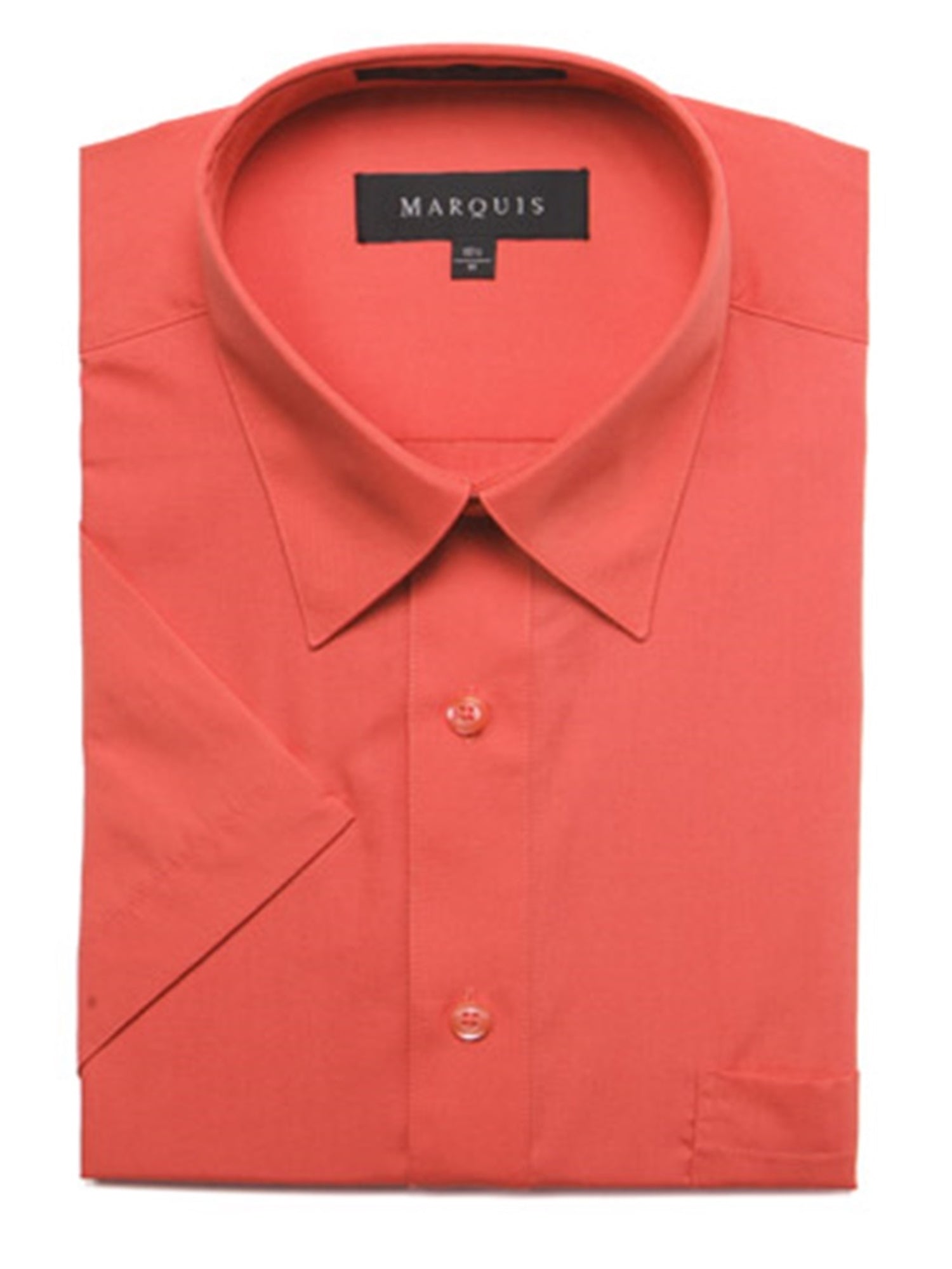 Marquis Men's Short Sleeve Regular Fit Dress Shirt - S To 4XL Men's Dress Shirts Marquis Smoked Salmon Small/14.5 