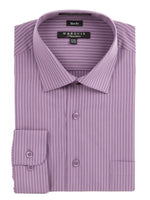 Load image into Gallery viewer, Marquis Men&#39;s Pin Striped Slim Fit Dress Shirt Slim Fit Dress Shirt Marquis Grape Small 14.5 32-33 
