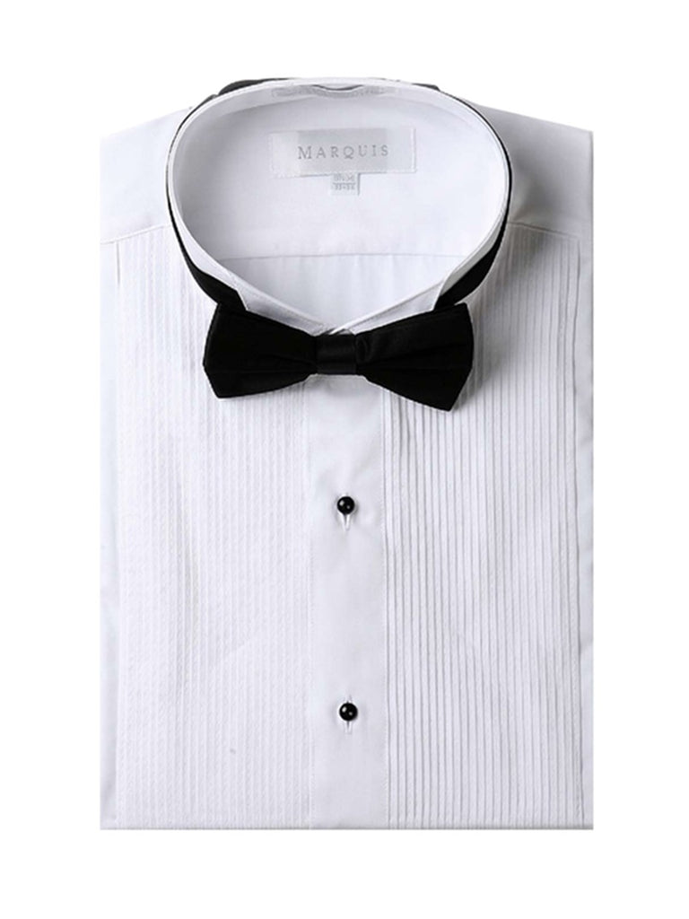 Marquis wing tip collar tuxedo dress shirt with bow tie – The Dapper Tie