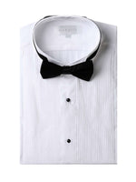 Load image into Gallery viewer, Marquis wing tip collar tuxedo dress shirt with bow tie Tuxedo shirt TheDapperTie White Neck-19.5 Sleeve-34-35 
