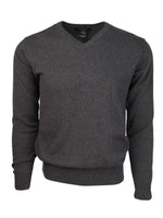 Load image into Gallery viewer, Marquis Modern Fit Solid V-neck Cotton Sweater Sweater Marquis Charcoal S 
