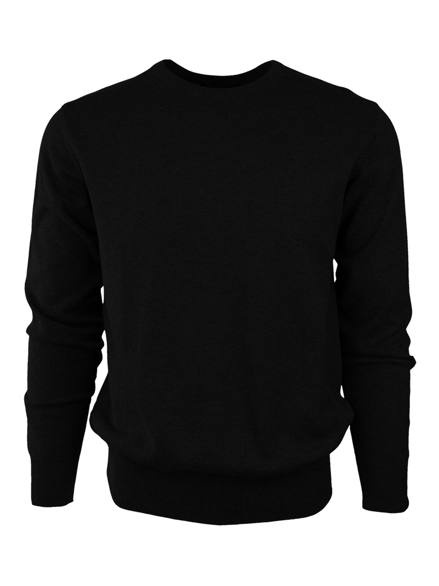 Marquis Solid Crew Neck Cotton Sweater For Men Sweater Marquis Black Small 