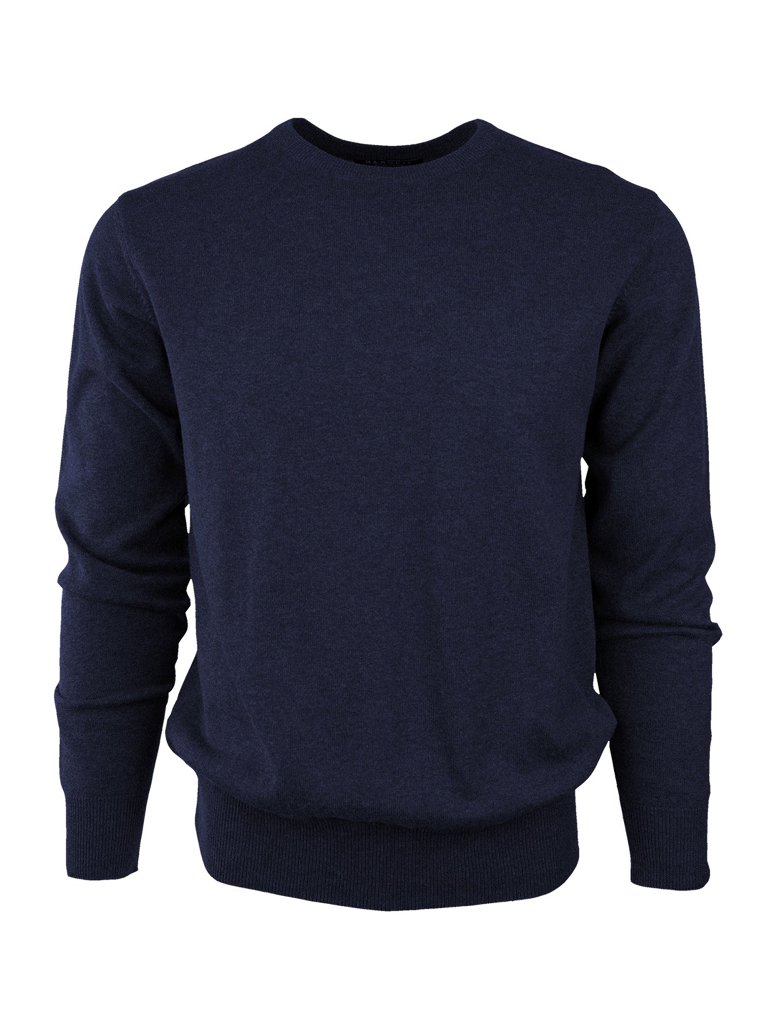 Marquis Solid Crew Neck Cotton Sweater For Men Sweater Marquis Navy Small 