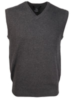 Load image into Gallery viewer, Marquis Solid Cotton V-Neck, Sleeve Less Vest Sweater Sweater Marquis Charcoal Medium 
