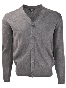 Solid Button Cotton Cardigan For Men From Marquis Sweater TheDapperTie Charcoal Small 