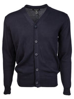 Load image into Gallery viewer, Solid Button Cotton Cardigan For Men From Marquis Sweater TheDapperTie Navy Small 

