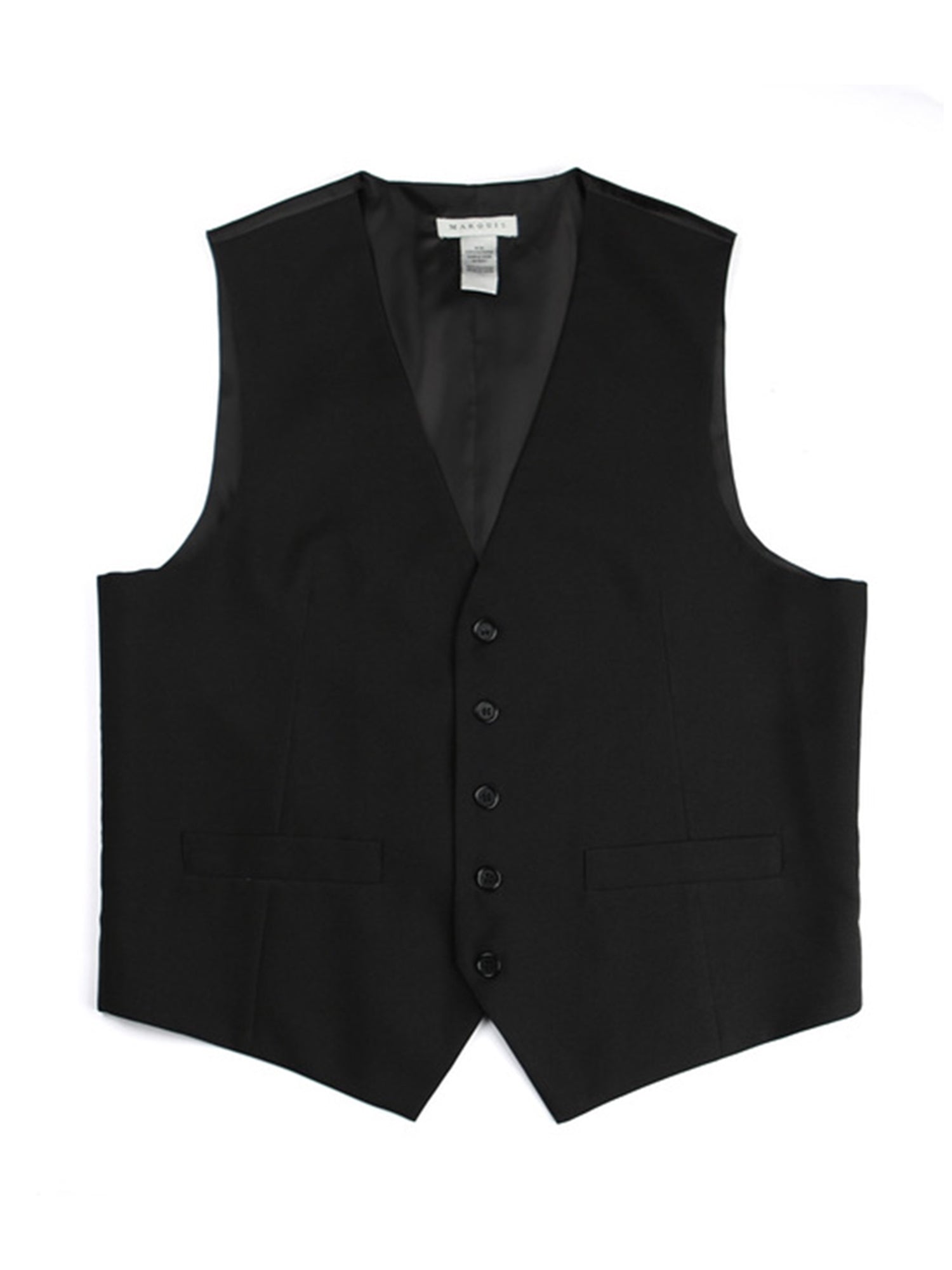Men's Streamlined 5 Button Formal Suit Vest Vests Marquis Black XS 