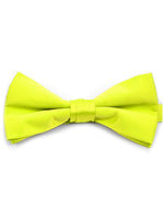 Load image into Gallery viewer, Young Boy&#39;s Pre-tied Adjustable Length Bow Tie - Formal Tuxedo Solid Color Boy&#39;s Solid Color Bow Tie TheDapperTie Neon Yellow One Size 
