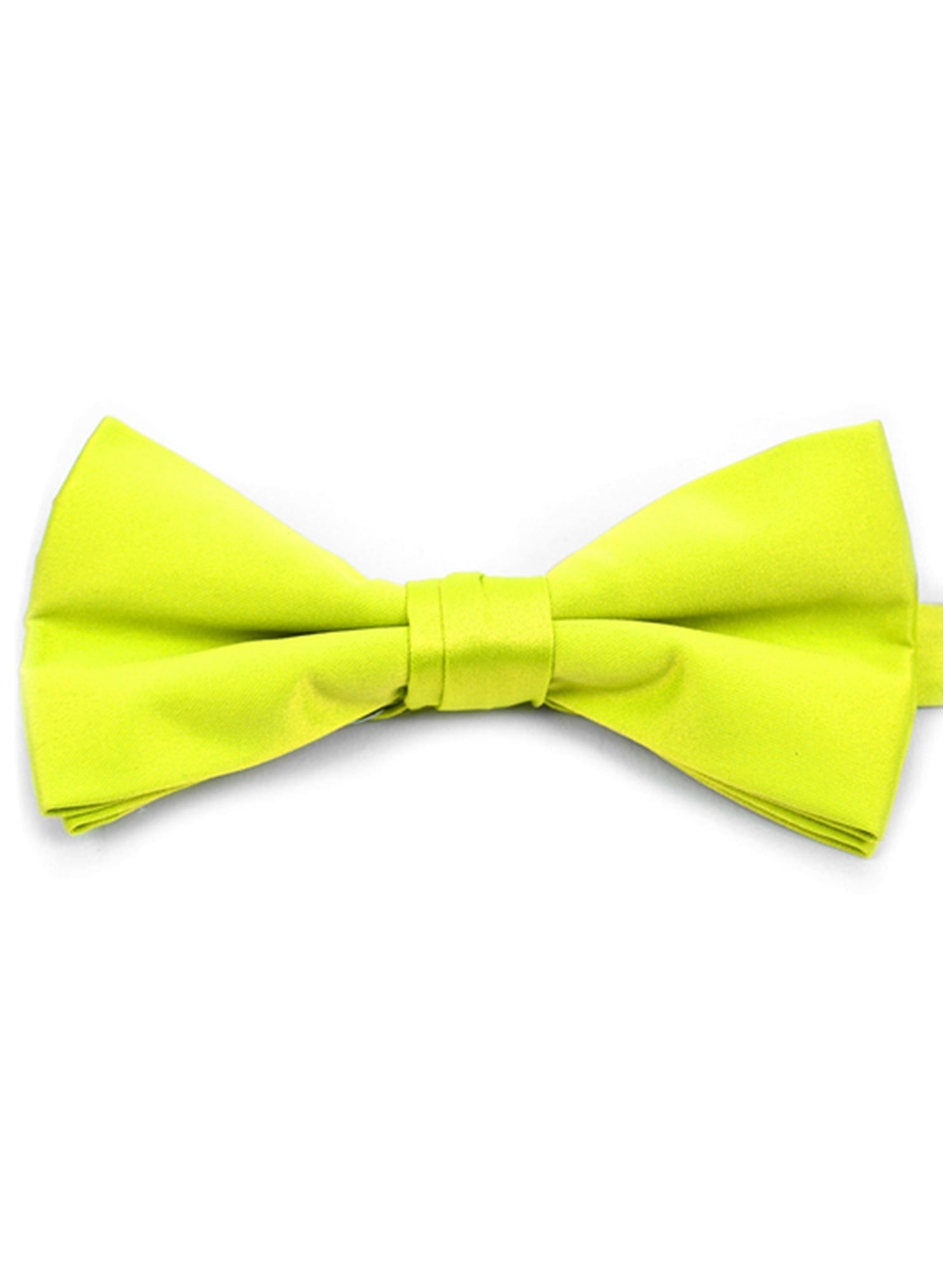 Men's Pre-tied Adjustable Length Bow Tie - Formal Tuxedo Solid Color Men's Solid Color Bow Tie TheDapperTie Neon Yellow One Size 