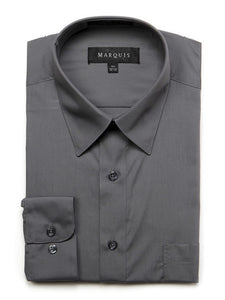 Marquis Men's Long Sleeve Regular Fit Big & Tall Size Dress Shirt Big & Tall Size Dress Shirt Marquis Charcoal 2XL 18.5 Neck 38/39 Sleeve 