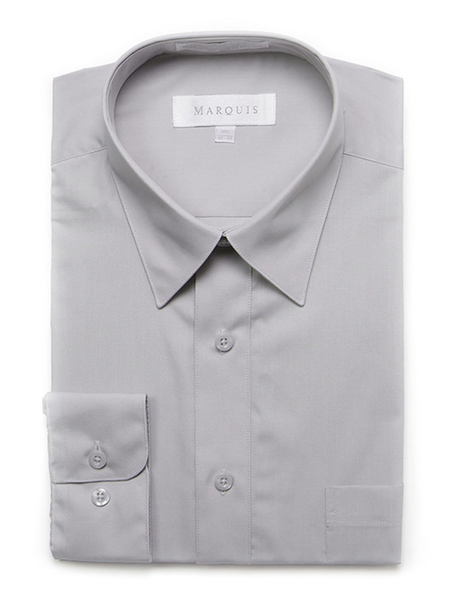 Marquis Men's Long Sleeve Regular Fit Dress Shirt Dress Shirt Marquis Silver 14.5 Neck 32/33 Sleeve 