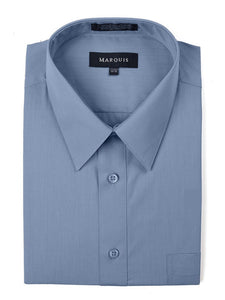 Marquis Men's Long Sleeve Regular Fit Dress Shirt Dress Shirt Marquis Steel Blue 14.5 Neck 32/33 Sleeve 