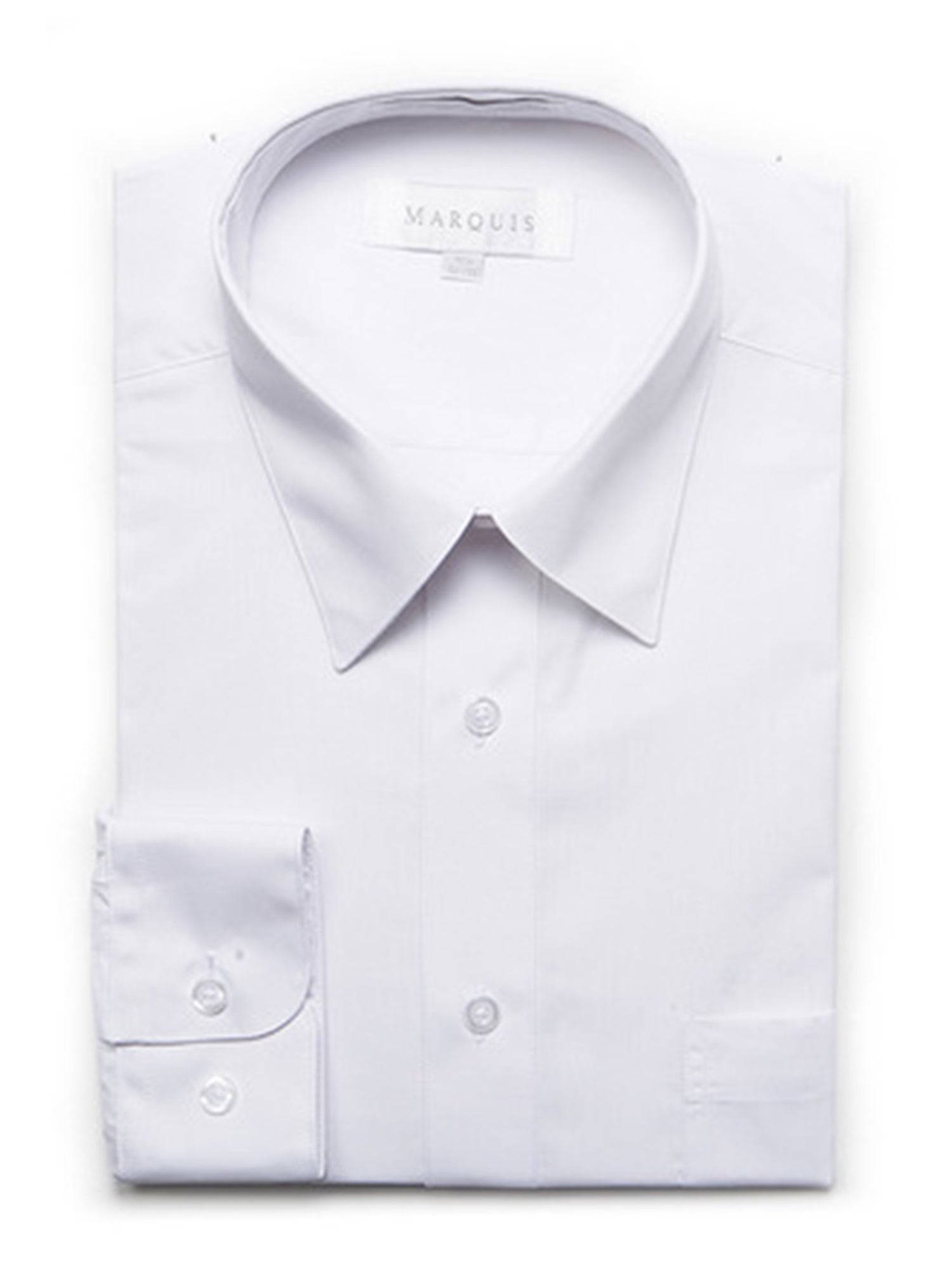 Marquis Men's Long Sleeve Regular Fit Dress Shirt Dress Shirt Marquis White 14.5 Neck 32/33 Sleeve 
