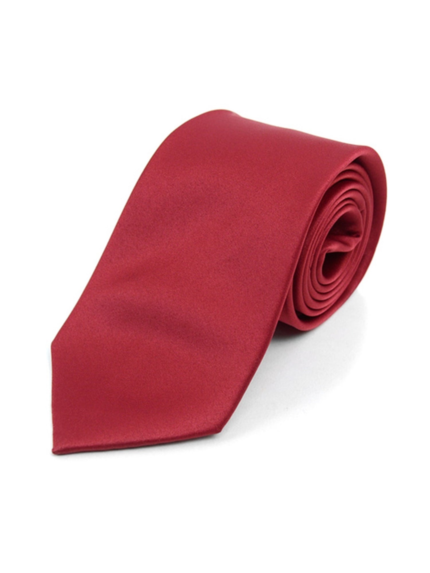 Boy's Age 12-18 Solid Color Poly Neck Tie Boy's Solid Color Neck Tie TheDapperTie Burgundy 49" 